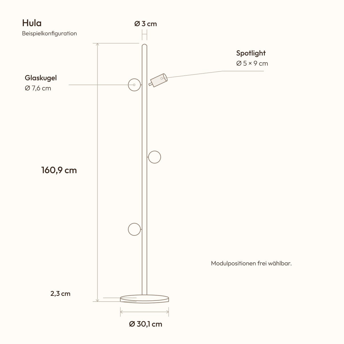 Hula modular floor lamp