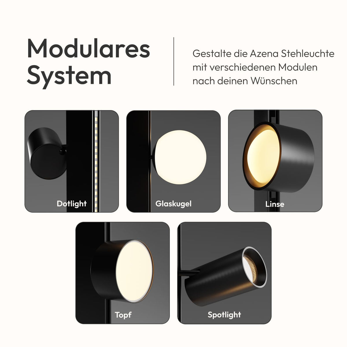 Azena modular floor lamp