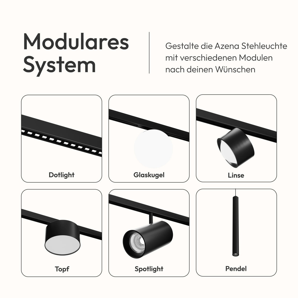 Azena modular floor lamp